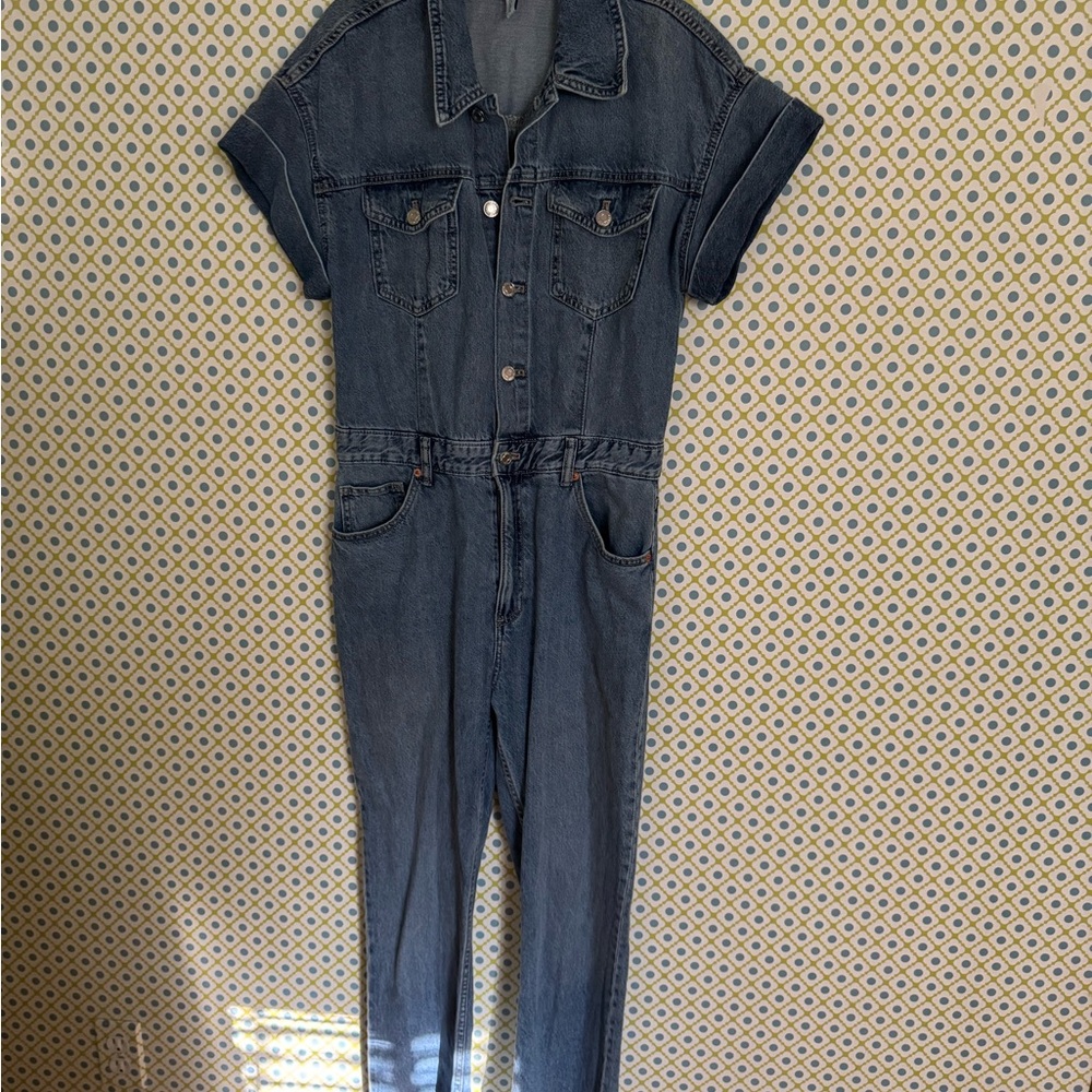 Zara Dark Blue Denim Jumpsuit